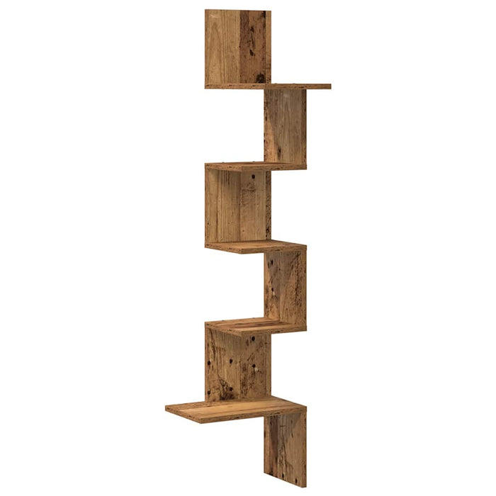 Raft perete pentru colț lemn vechi 32x32x127,5cm lemn prelucrat - WALTI WALTI