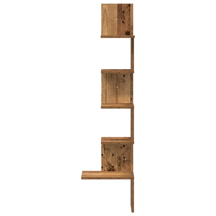 Raft perete pentru colț lemn vechi 32x32x127,5cm lemn prelucrat - WALTI WALTI