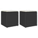 Scaune de grădină cu perne 2 buc Negru 40x40x43 cm Poly Ratan - WALTI WALTI