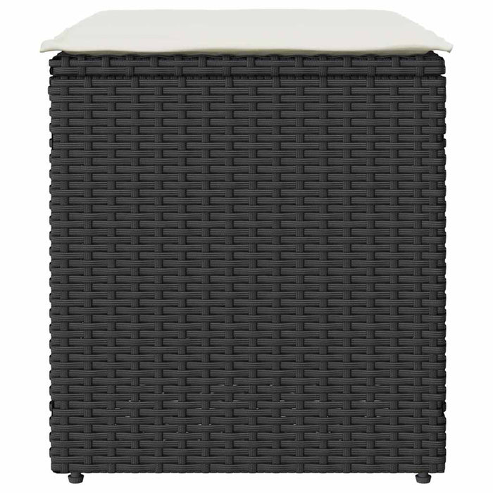 Scaune de grădină cu perne 2 buc Negru 40x40x43 cm Poly Ratan - WALTI WALTI