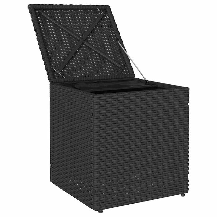 Scaune de grădină cu perne 2 buc Negru 40x40x43 cm Poly Ratan - WALTI WALTI