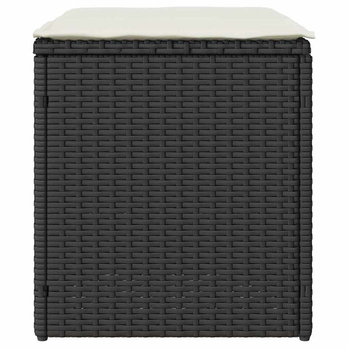 Scaune de grădină cu perne 2 buc Negru 40x40x43 cm Poly Ratan - WALTI WALTI