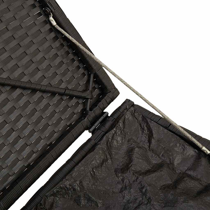 Scaune de grădină cu perne 2 buc Negru 40x40x43 cm Poly Ratan - WALTI WALTI