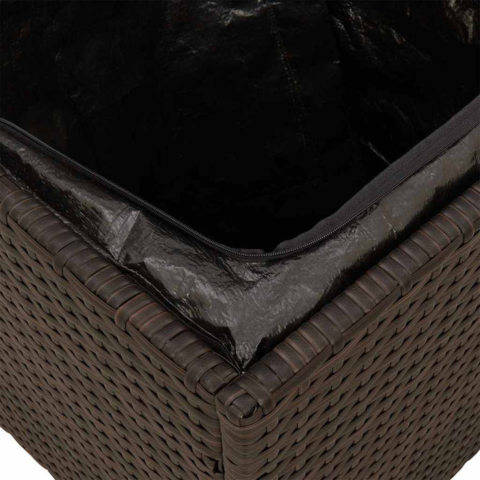 Scaune de grădină cu perne 2 buc Maro 40x40x43 cm Poly Ratan - WALTI WALTI