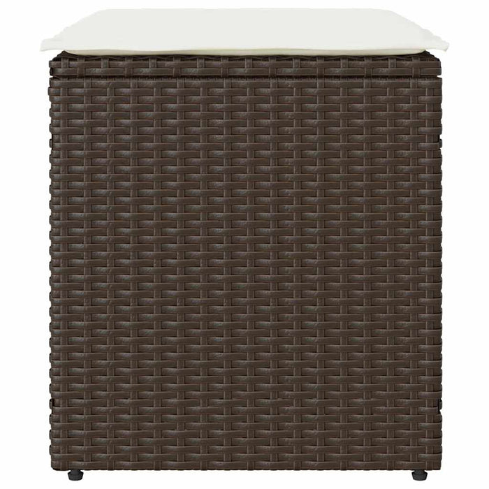 Scaune de grădină cu perne 2 buc Maro 40x40x43 cm Poly Ratan - WALTI WALTI
