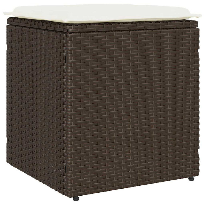 Scaune de grădină cu perne 2 buc Maro 40x40x43 cm Poly Ratan - WALTI WALTI