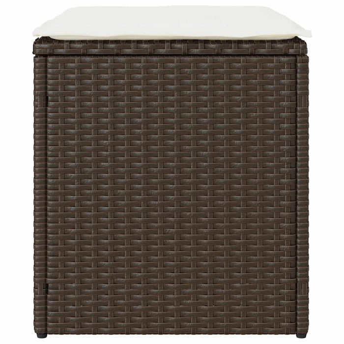 Scaune de grădină cu perne 2 buc Maro 40x40x43 cm Poly Ratan - WALTI WALTI
