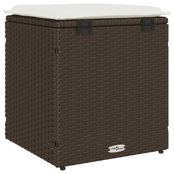 Scaune de grădină cu perne 2 buc Maro 40x40x43 cm Poly Ratan - WALTI WALTI