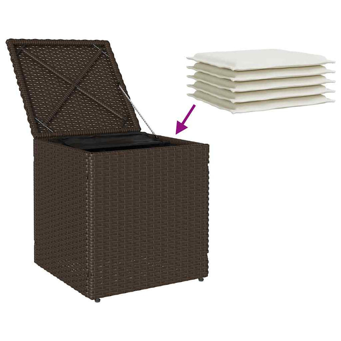 Scaune de grădină cu perne 2 buc Maro 40x40x43 cm Poly Ratan - WALTI WALTI