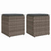 Scaune de grădină cu perne 2 buc Gri 40x40x43 cm Poly Ratan - WALTI WALTI