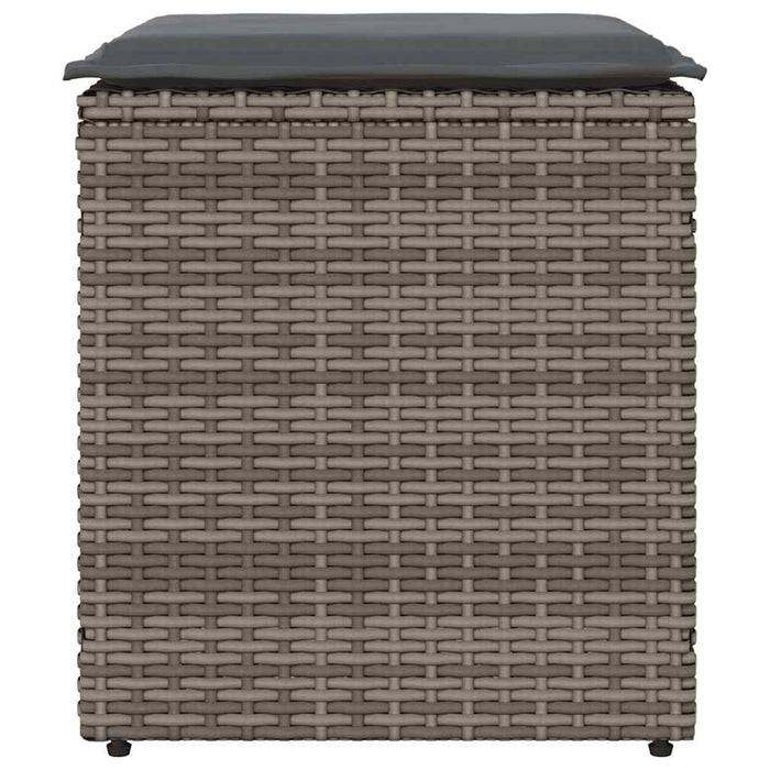 Scaune de grădină cu perne 2 buc Gri 40x40x43 cm Poly Ratan - WALTI WALTI