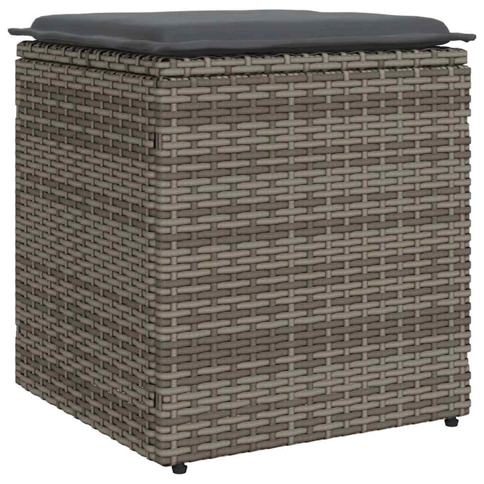 Scaune de grădină cu perne 2 buc Gri 40x40x43 cm Poly Ratan - WALTI WALTI