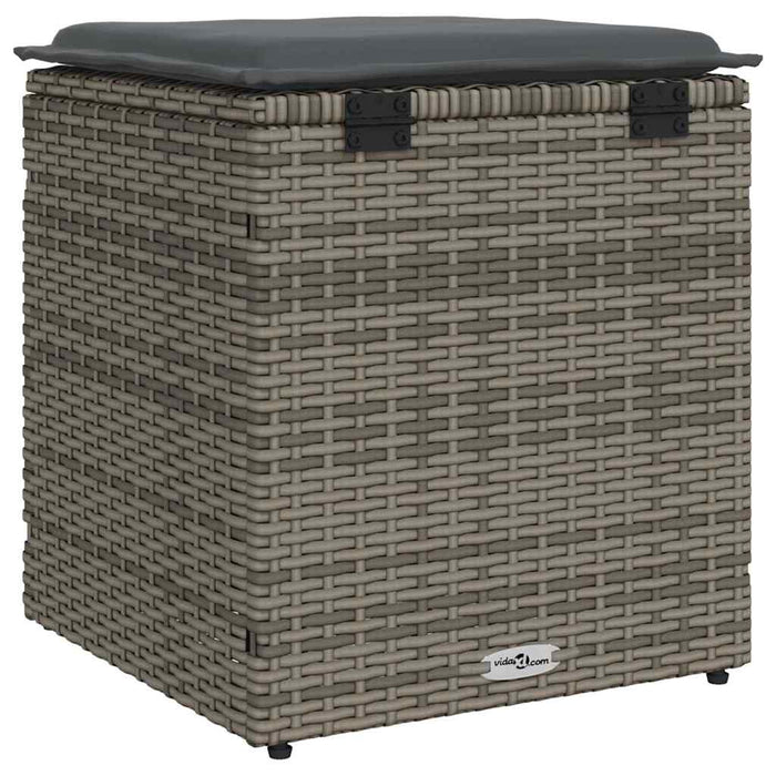 Scaune de grădină cu perne 2 buc Gri 40x40x43 cm Poly Ratan - WALTI WALTI