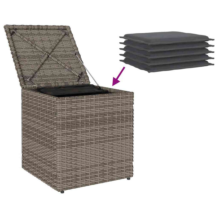 Scaune de grădină cu perne 2 buc Gri 40x40x43 cm Poly Ratan - WALTI WALTI
