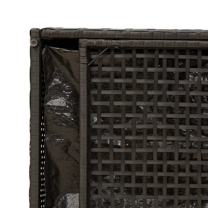 Bancă depozitare în aer liber cu pernă Neagră 100 cm Poly Ratan WALTI