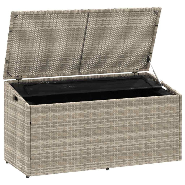 Cutie de depozitare grădină gri deschis 110x50x58 cm polirattan - WALTI WALTI