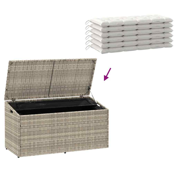 Cutie de depozitare grădină gri deschis 110x50x58 cm polirattan - WALTI WALTI