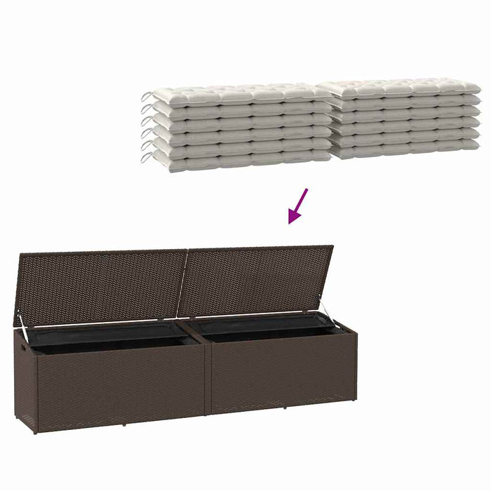 Cutie de depozitare de grădină maro 220x50x58 cm Poly Ratan - WALTI WALTI