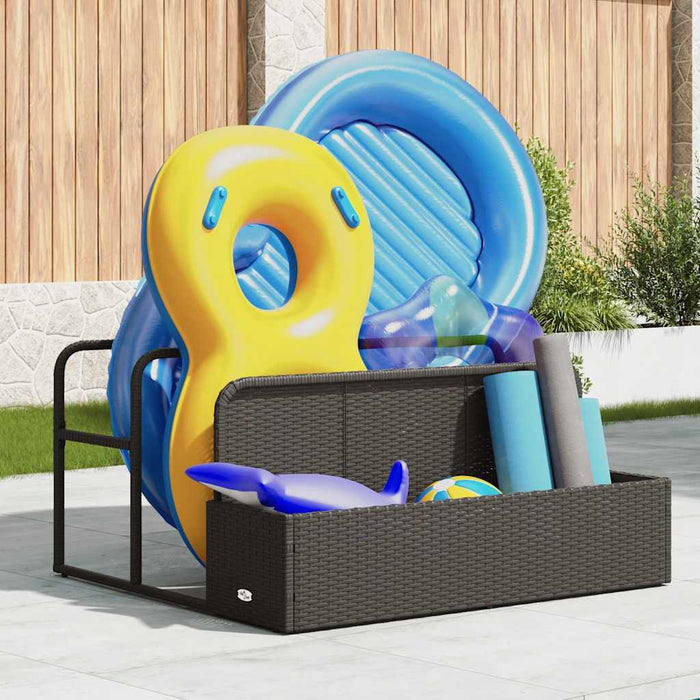 Suport plutitor pentru piscină, negru, 110x100x57 cm, poliratan WALTI