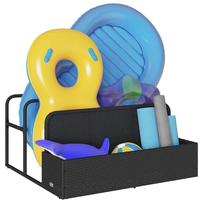 Suport plutitor pentru piscină, negru, 110x100x57 cm, poliratan WALTI