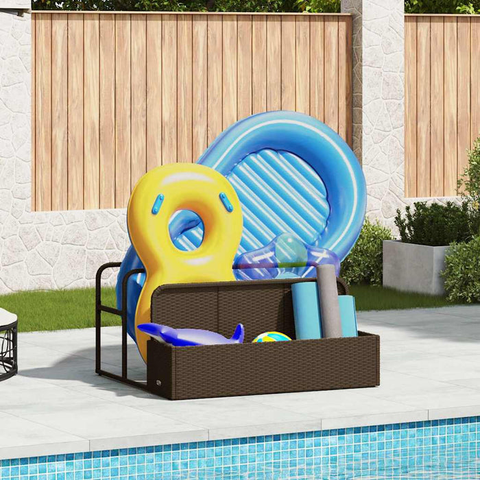 Suport plutitor pentru piscină, maro, 110x100x57 cm, poliratan WALTI