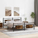 Cadru de pat metalic fără saltea, stejar fumuriu, 183x213 cm - WALTI WALTI