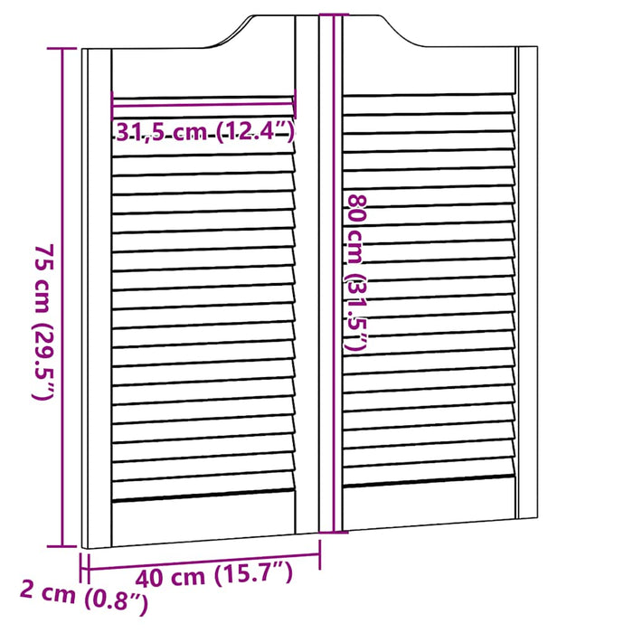 Uși batante cu jaluzele 1 pereche alb 80x80 cm WALTI