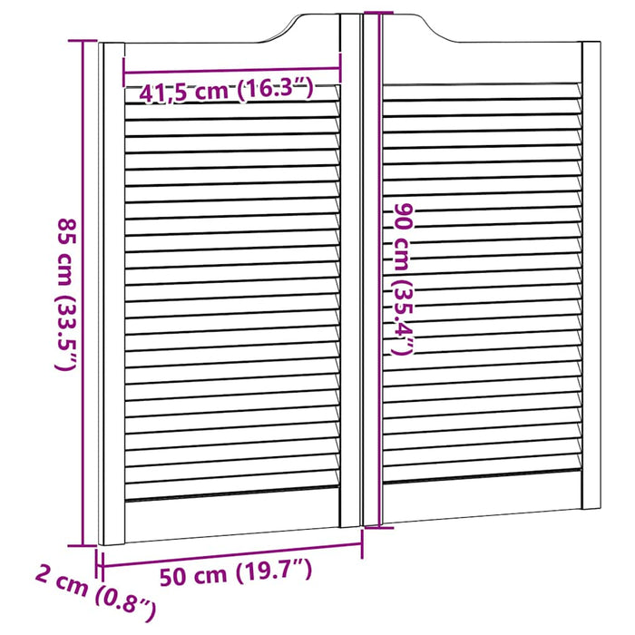 Uși batante cu jaluzele 1 pereche alb 90x100 cm WALTI