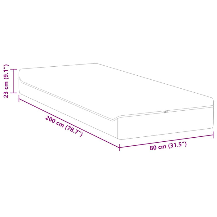 Saltea Alb și gri 80 x 200 cm Arcuri din buzunar - WALTI WALTI