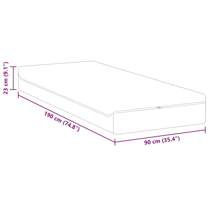 Saltea Alb și gri 90 x 190 cm Arcuri din buzunar - WALTI WALTI