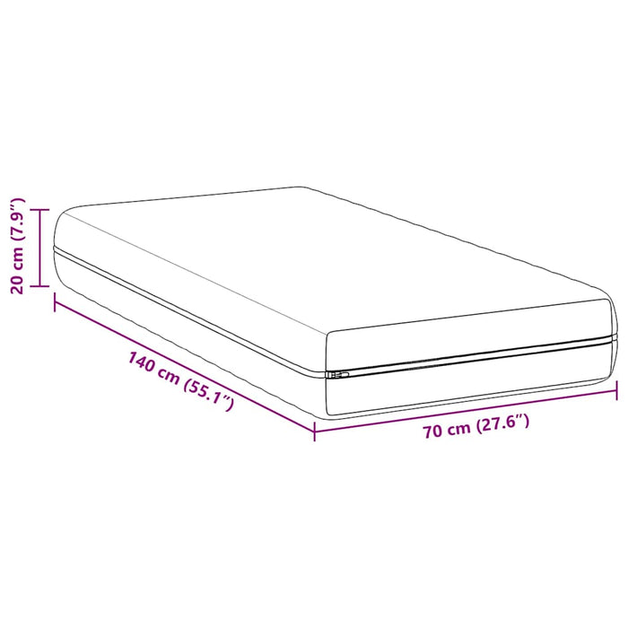 Saltea cu Strat de Nucă de Cocos Alb 70 x 140 cm - WALTI WALTI