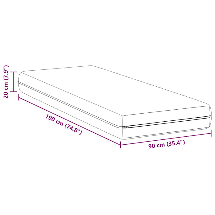 Saltea Alb 90 x 190 cm Arcuri din buzunar - WALTI WALTI