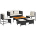 Set de canapele pentru grădină 6 pcs negru și crem poliratan - WALTI WALTI