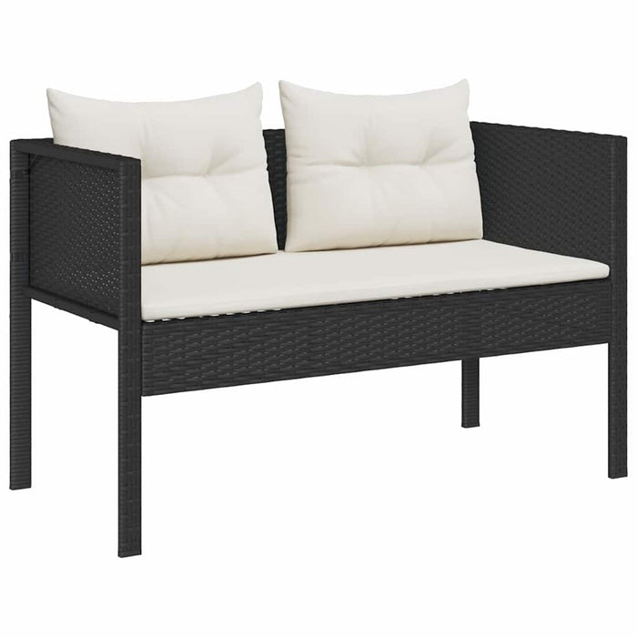 Set de canapele pentru grădină 6 pcs negru și crem poliratan - WALTI WALTI