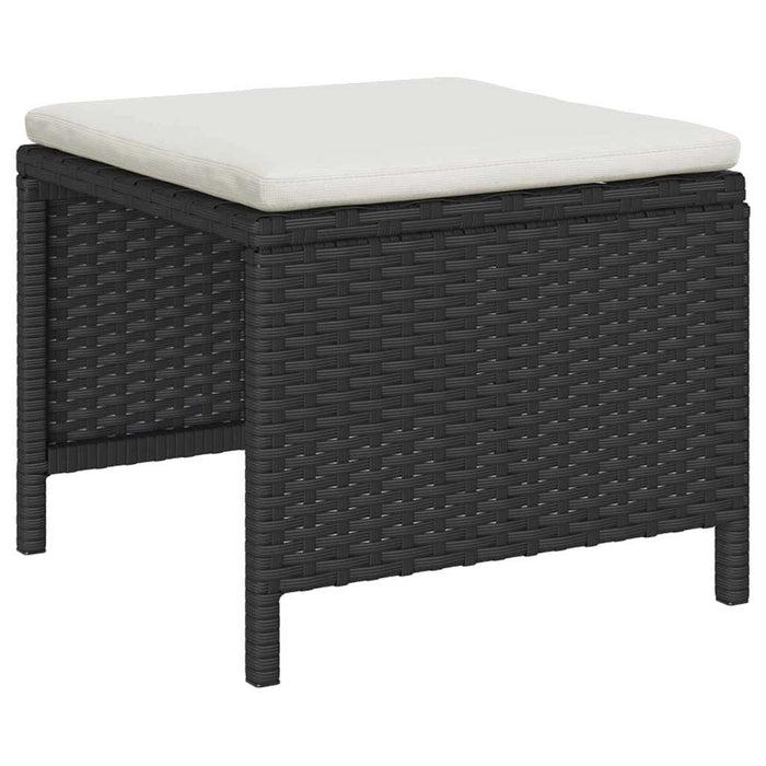 Set de canapele pentru grădină 6 pcs negru și crem poliratan - WALTI WALTI