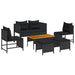 Set de canapele pentru grădină 6 pcs Negru poliratan - WALTI WALTI