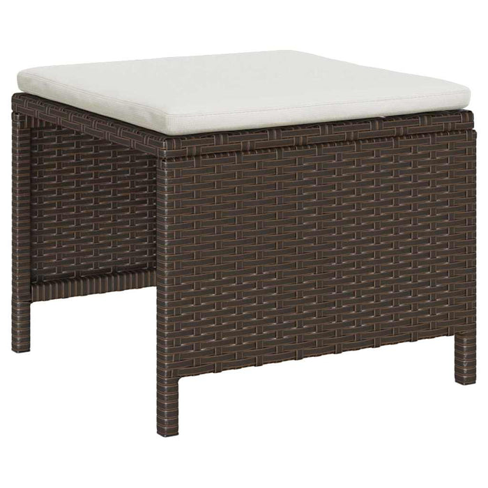 Set de canapele pentru grădină 6 pcs maro și crem poliratan - WALTI WALTI