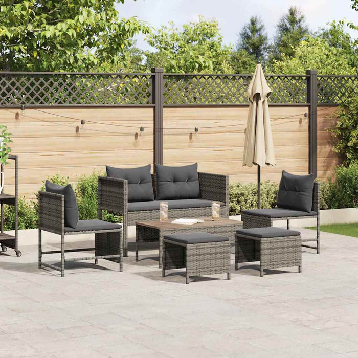 Set de canapele pentru grădină 6 pcs gri și gri închis - WALTI WALTI