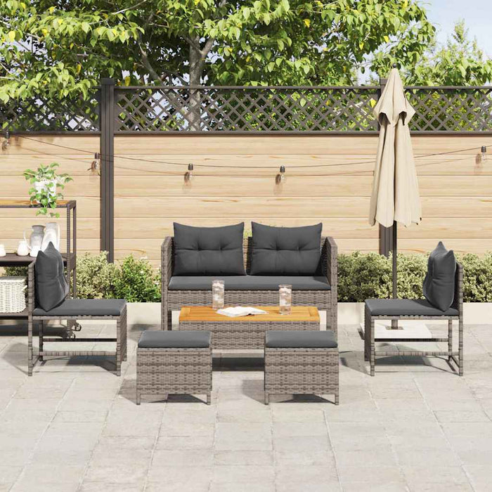 Set de canapele pentru grădină 6 pcs gri și gri închis - WALTI WALTI