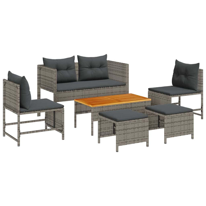 Set de canapele pentru grădină 6 pcs gri și gri închis - WALTI WALTI