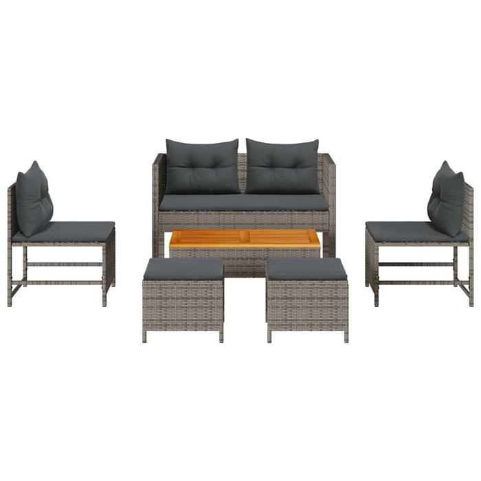 Set de canapele pentru grădină 6 pcs gri și gri închis - WALTI WALTI