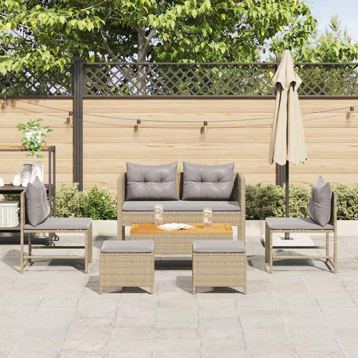 Set de canapele pentru grădină 6 pcs bej și gri deschis - WALTI WALTI