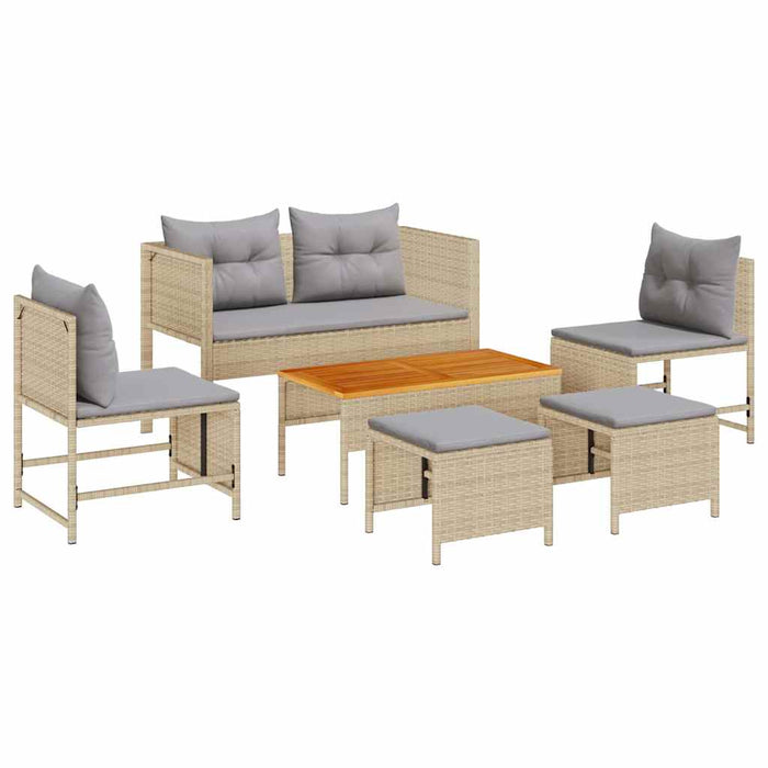 Set de canapele pentru grădină 6 pcs bej și gri deschis - WALTI WALTI