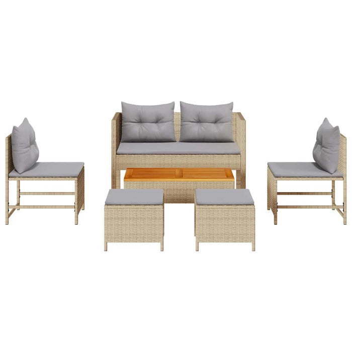 Set de canapele pentru grădină 6 pcs bej și gri deschis - WALTI WALTI