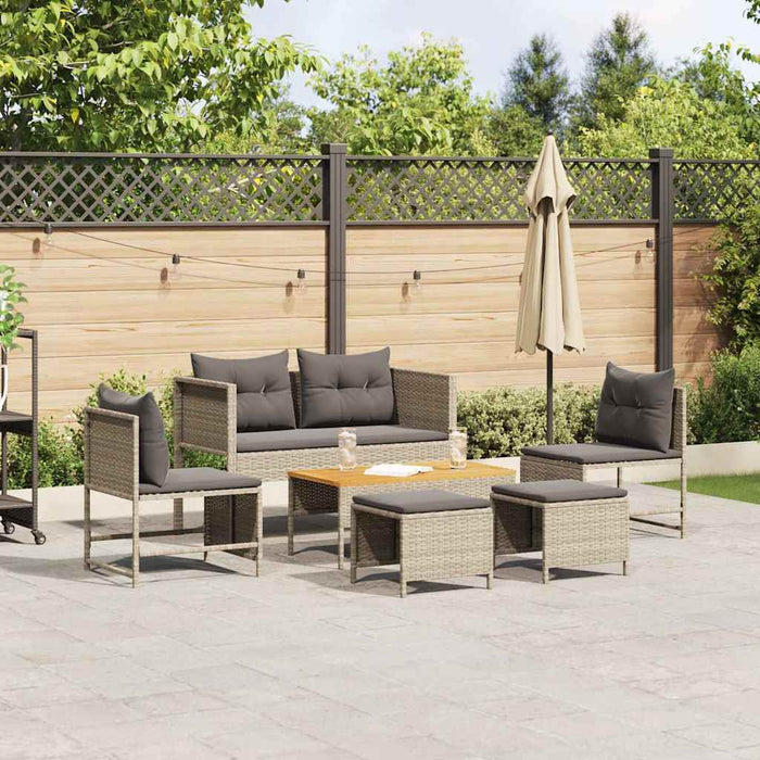 Set de canapele pentru grădină 6 pcs gri deschis și gri închis - WALTI WALTI