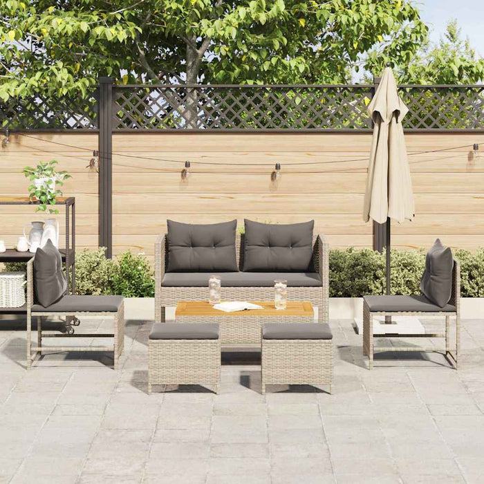 Set de canapele pentru grădină 6 pcs gri deschis și gri închis - WALTI WALTI
