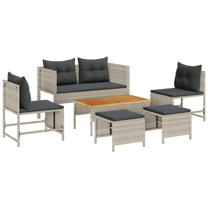 Set de canapele pentru grădină 6 pcs gri deschis și gri închis - WALTI WALTI