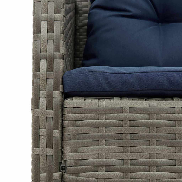 Set de canapele pentru grădină 6 pcs gri și bleumarin poliratan - WALTI WALTI