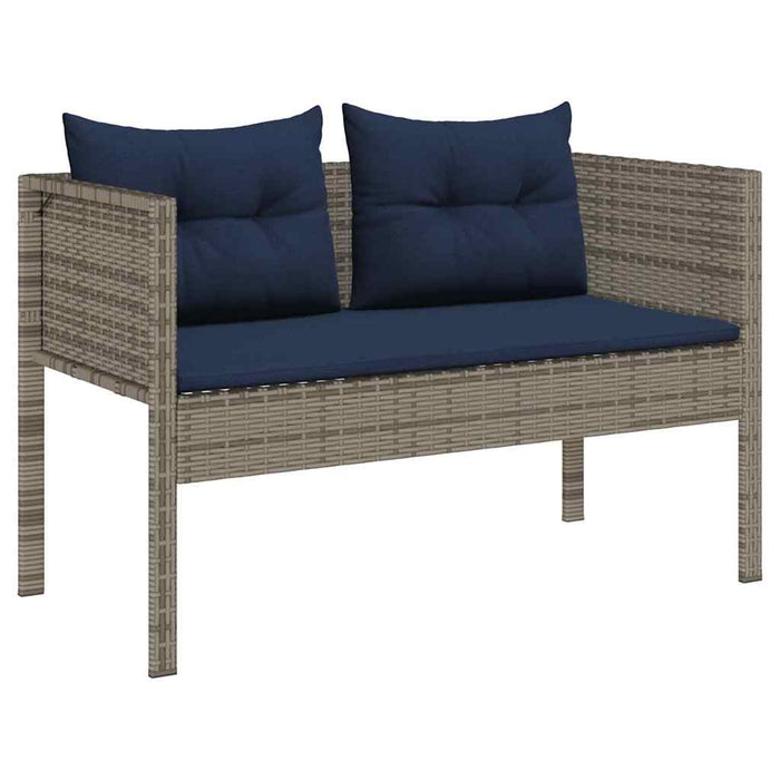 Set de canapele pentru grădină 6 pcs gri și bleumarin poliratan - WALTI WALTI