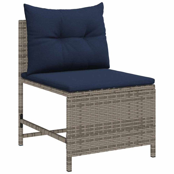 Set de canapele pentru grădină 6 pcs gri și bleumarin poliratan - WALTI WALTI
